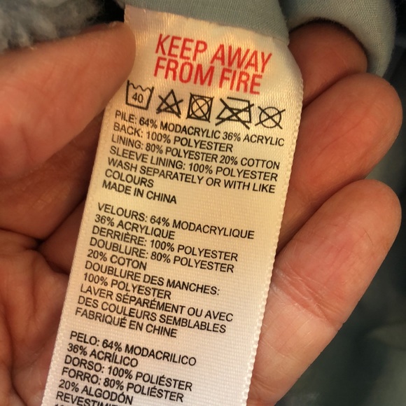 Urban Outfitters light blue fuzzy fleece jacket - Picture 6 of 7